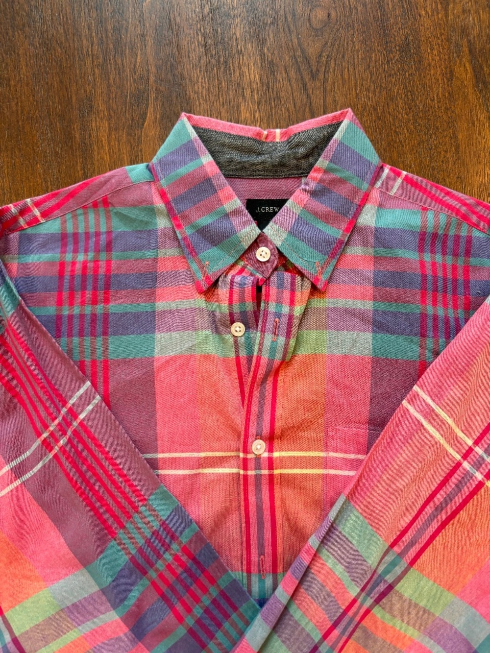 J.Crew Men's Multicolor Plaid Button-Down Shirt – Size Medium
